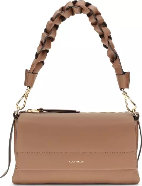 Beige Calf Leather Bos Taurus Shoulder Bag