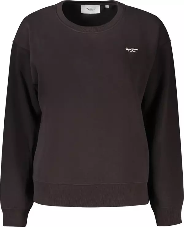 Black Polyester Women Sweatshirt