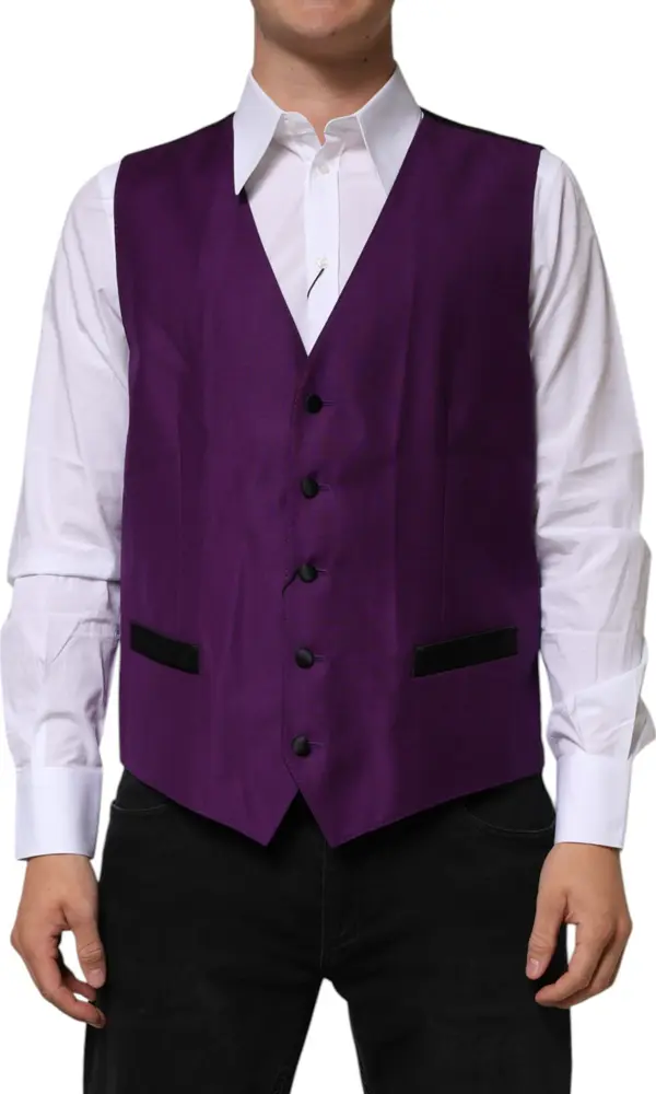 Purple Wool Dress Formal Waistcoat Vest