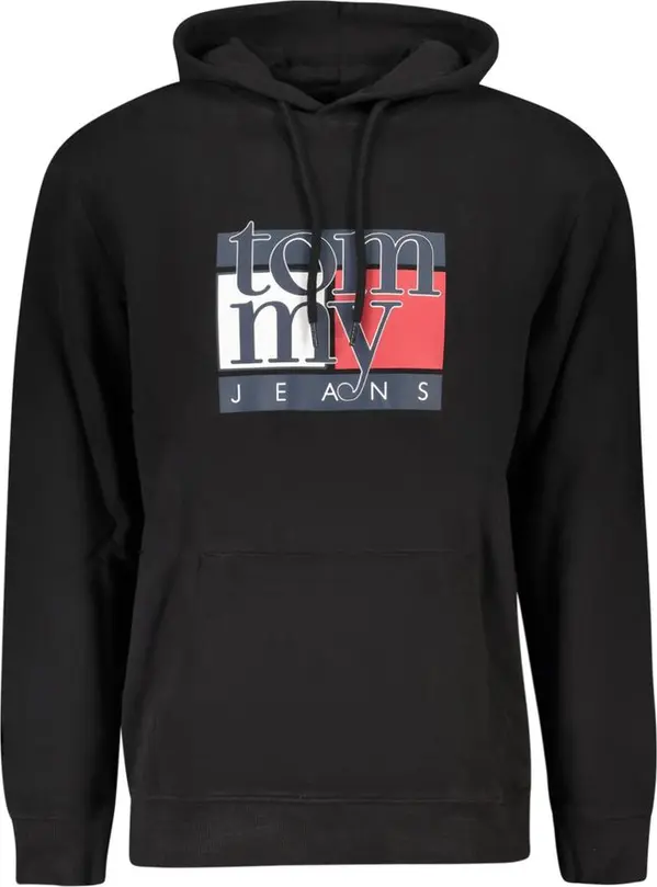 Black Cotton Men Sweatshirt
