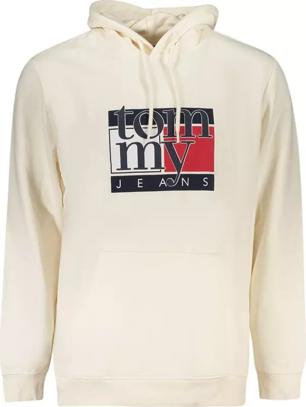 White Cotton Men's Hooded Sweatshirt