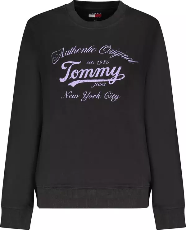 Black Cotton Women Sweatshirt
