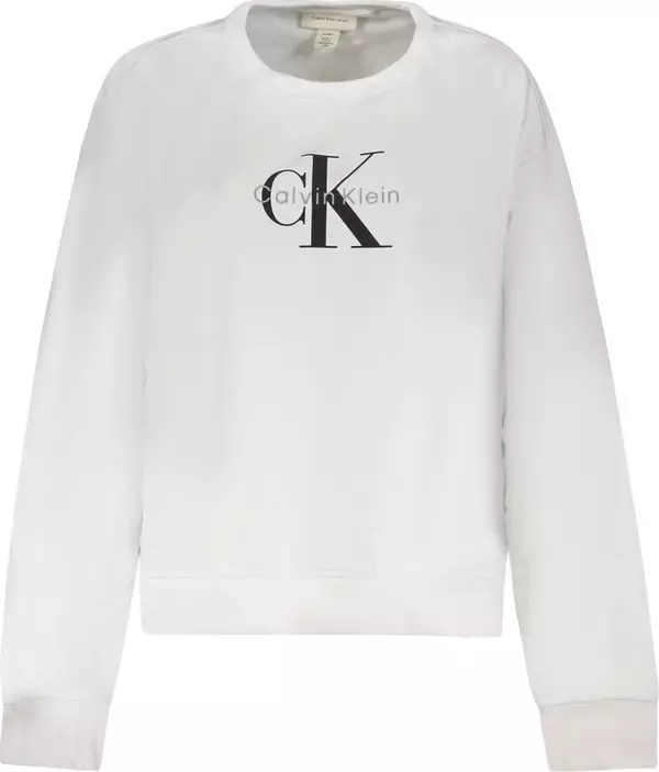 White Cotton Women Sweatshirt