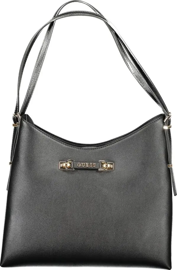 Black Polyurethane Women Handbag