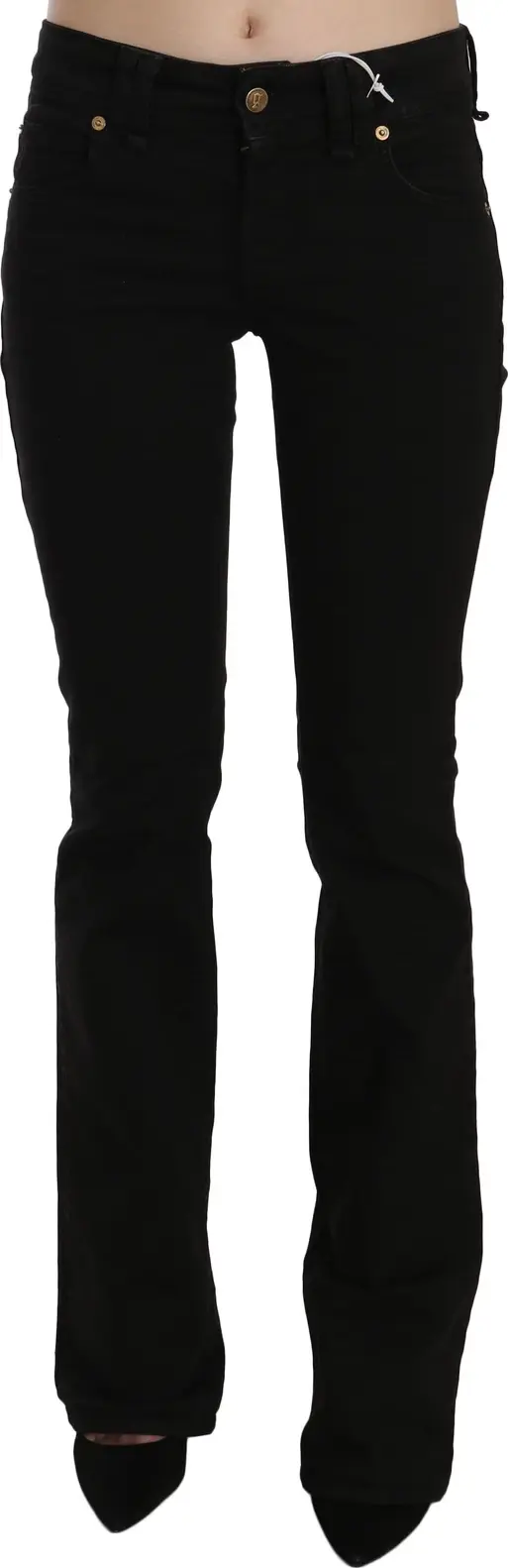 Black Low Waist Slim Leg Skinny Denim Casual Pants Jeans