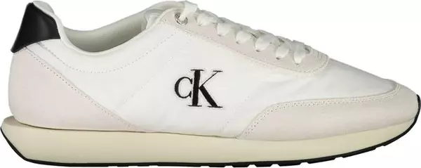 White Polyester Men Sneaker