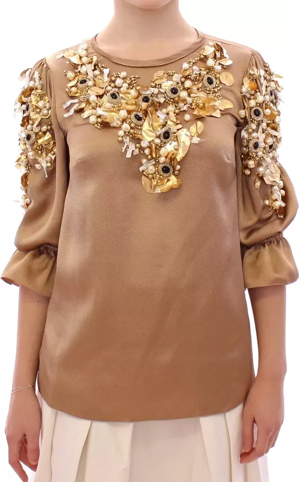 Gold SPECIAL Piece Runway Crystal Blouse