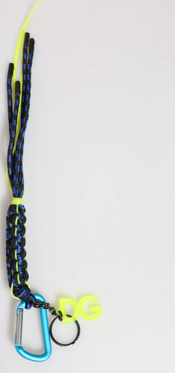 Multicolor Polyester Tape String DG Logo Keychain  Keyring