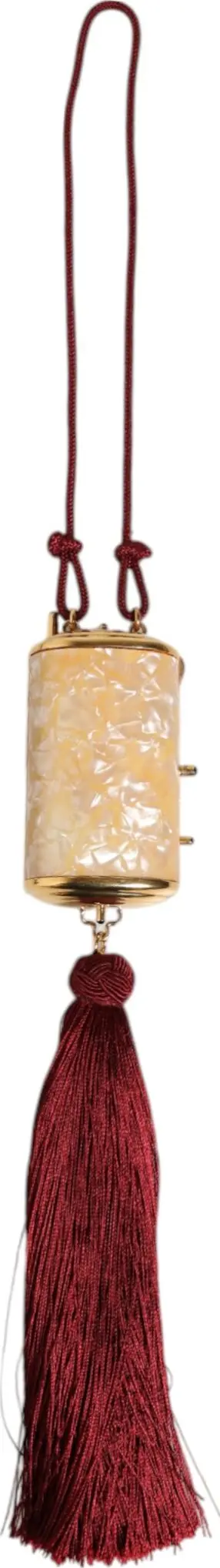 White Resin Gold Metal Crossbody Mini Purse Pendant Bag