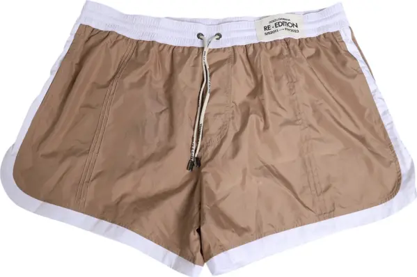 Brown White Polyester Re-Edition Shorts Swimwear