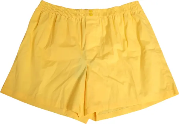 Yellow Cotton Elastic Waistband Short Swimwear