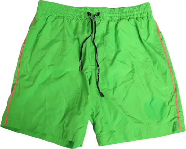 Green Nylon Drawstring Men Shorts Swimwear