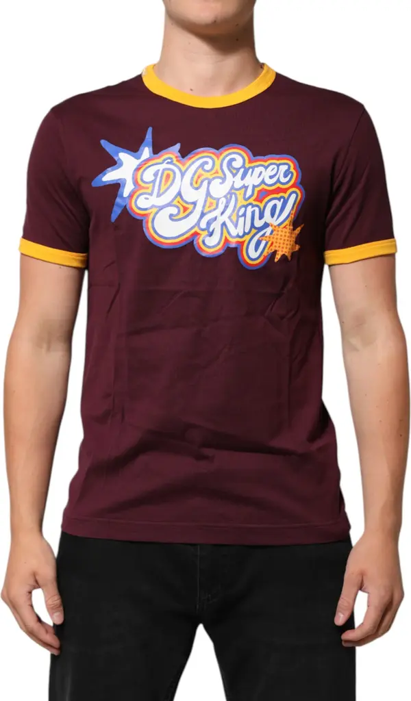 Burgundy Cotton DG Super King Logo T-Shirt