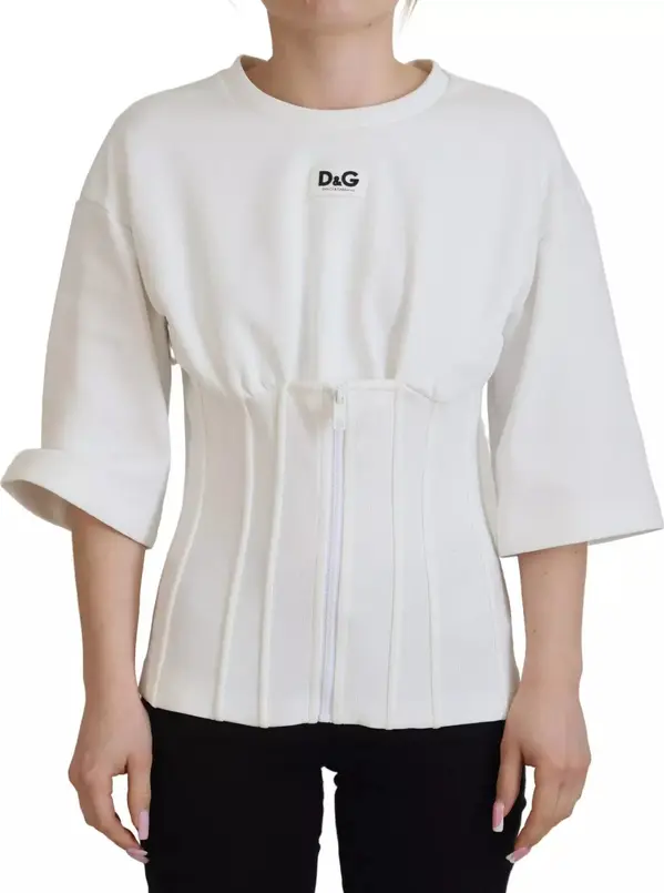 White Cotton Corset Stretch Top T-shirt