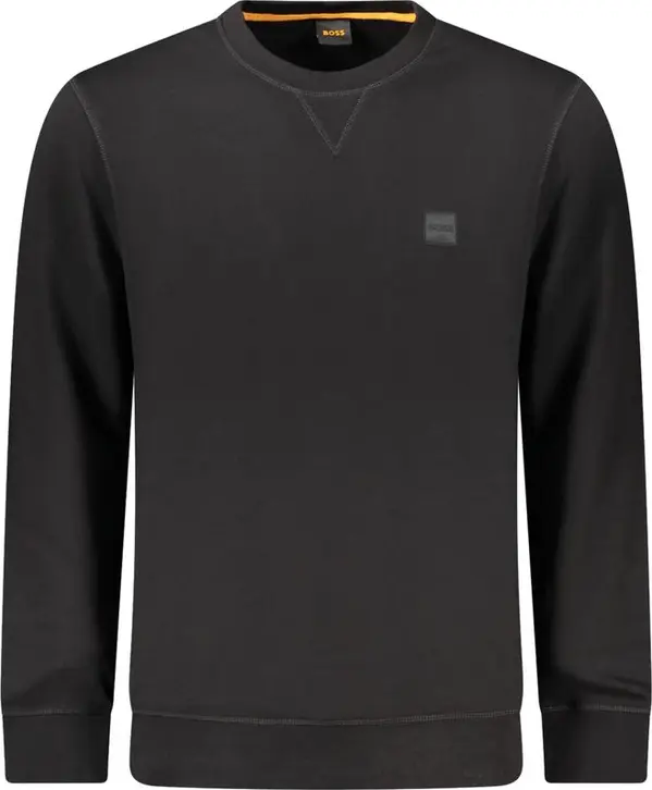 Black Cotton Men Sweater