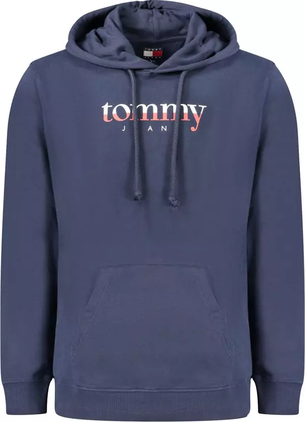 Blue Cotton Men's Hooded Sweatshirt
