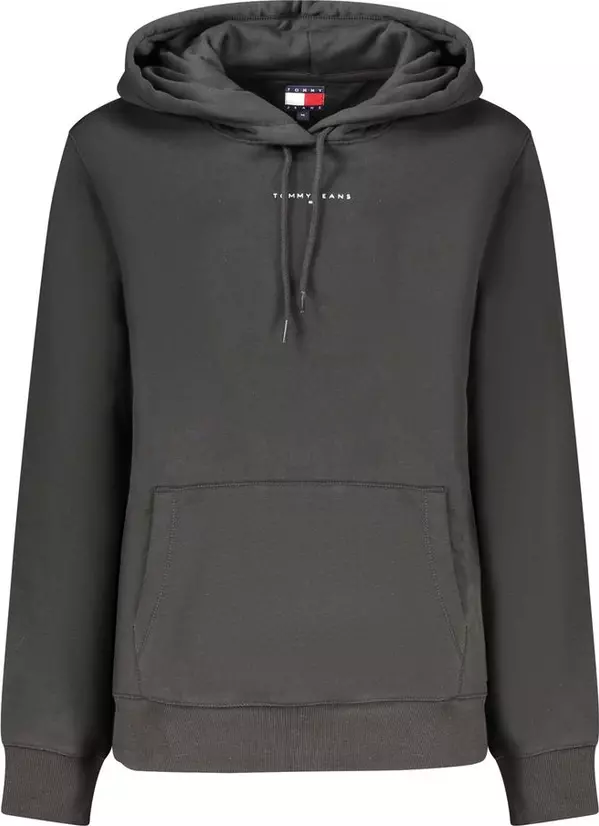 Black Cotton Women's Sweatshirt Hoodie
