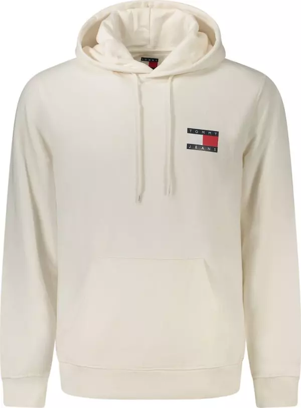 White Cotton Men's Hooded Sweatshirt