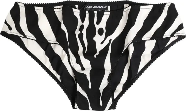 Black White Zebra Print Slip Briefs Underwear