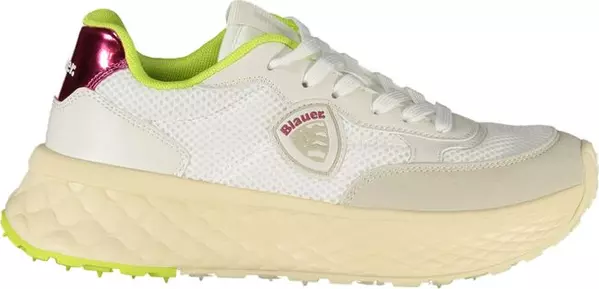 White Polyurethane Women Sneaker