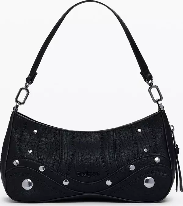 Black Polyurethane Women Handbag