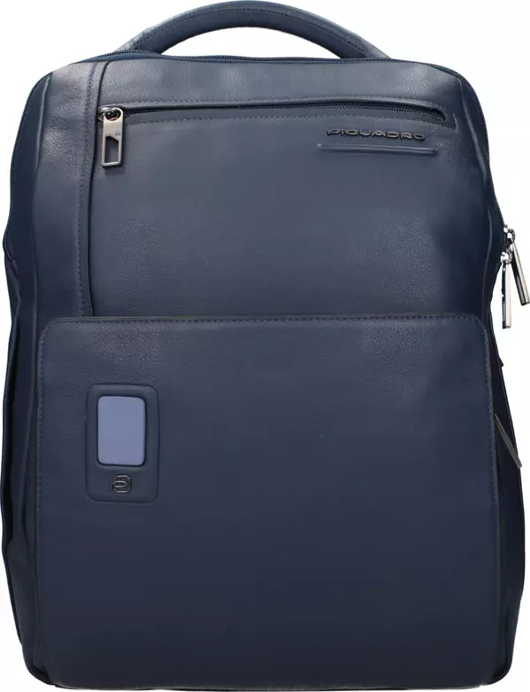 Blue Leather Backpack