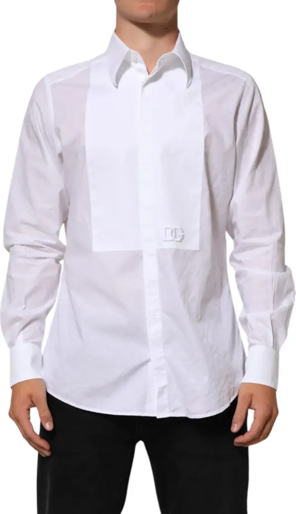White Cotton MARTINI Bib Formal Dress Shirt