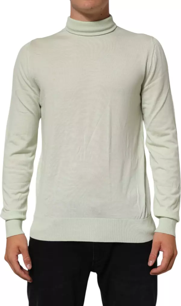 Light Green Logo TurtleNeck Pullover Sweater