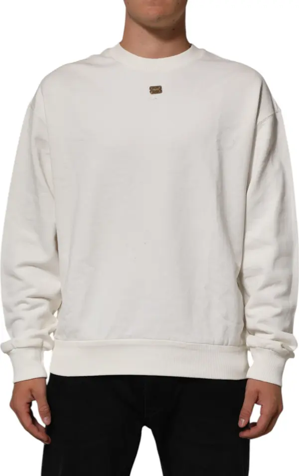 White DG Logo Crew Neck Sweatshirt Sweater
