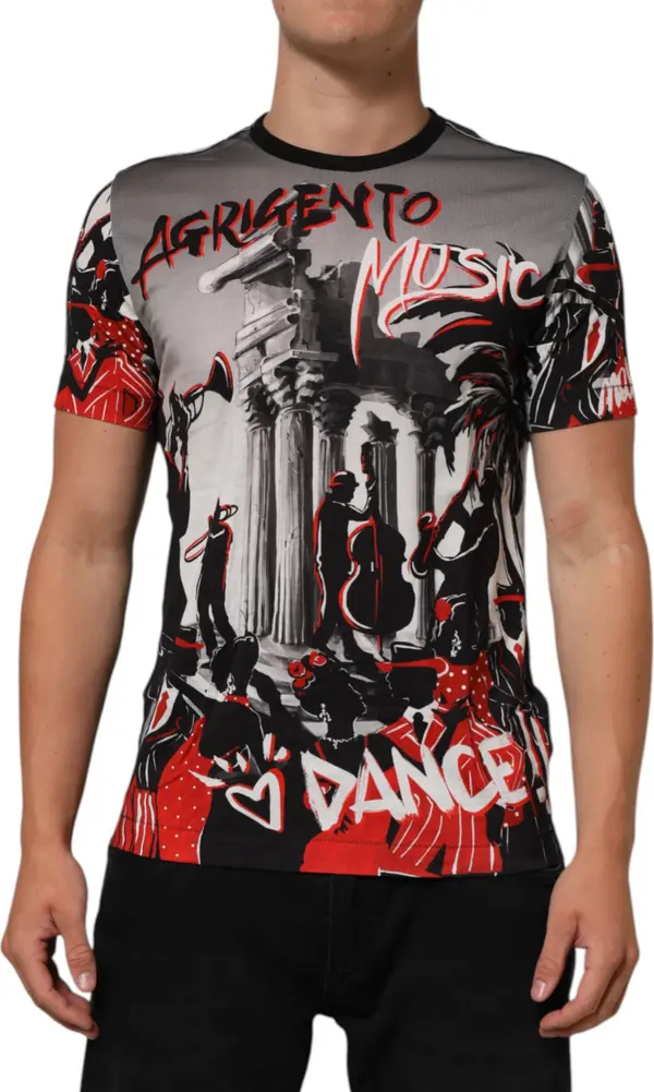 Multicolor Agrigento Dance Jazz Music Print T-shirt