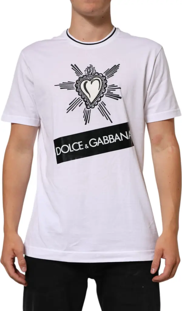 White Sacred Heart Short Sleeve Men T-shirt