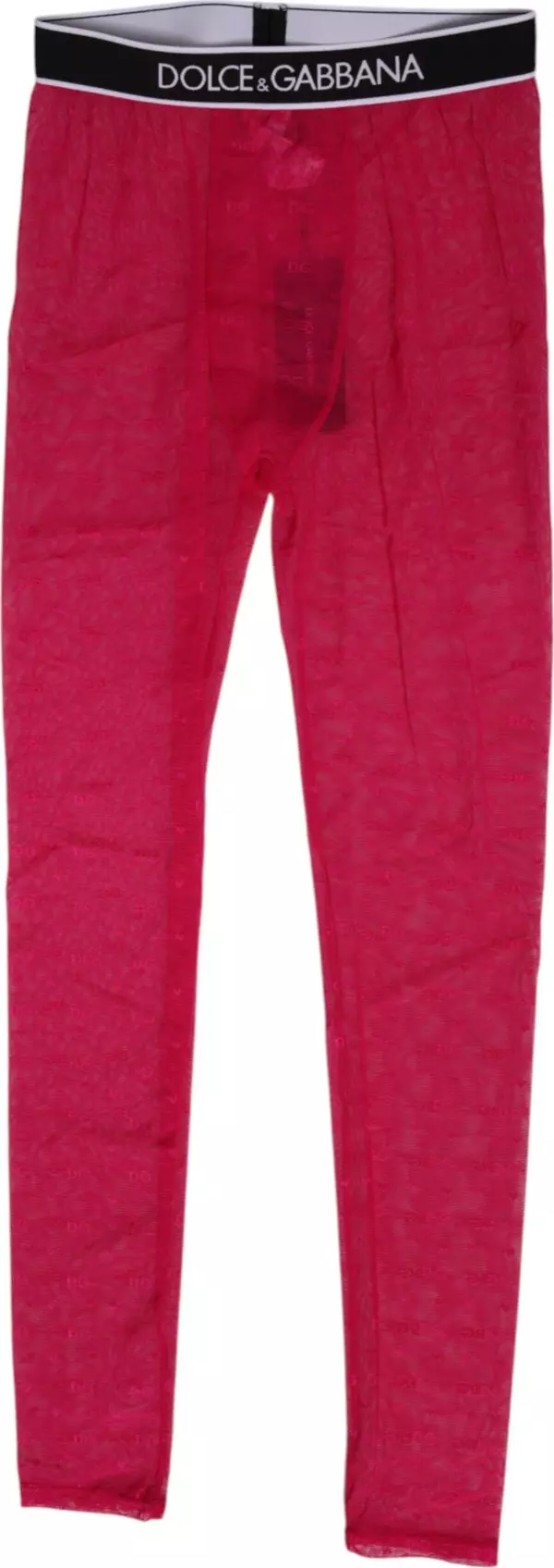 Fuchsia Nylon Logo Lace Leggings Pants Underwear