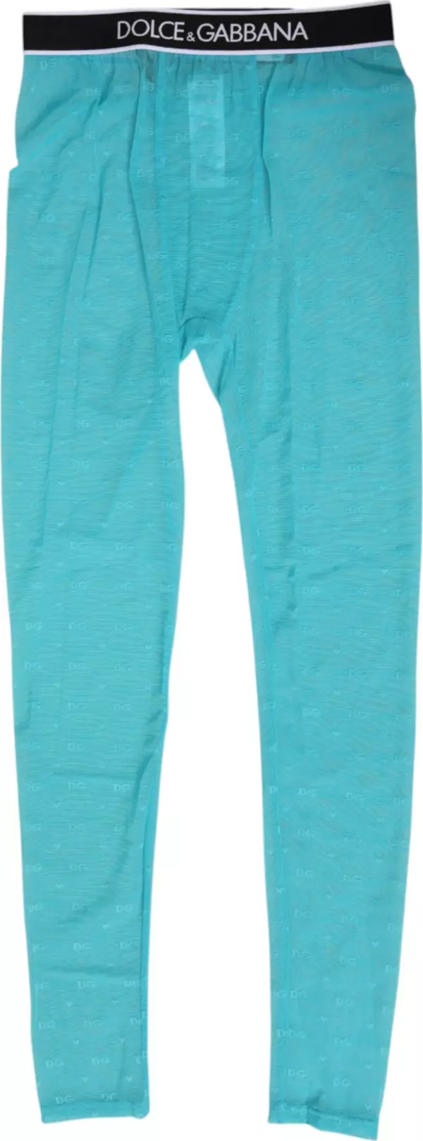 Light Blue Nylon Logo Lace Leggings Pants Underwear