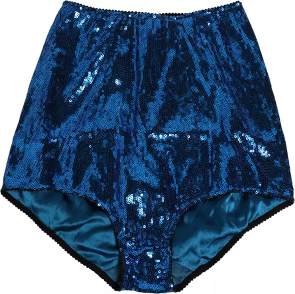 Blue Sequin Embellished High Waist Girdle Underwear