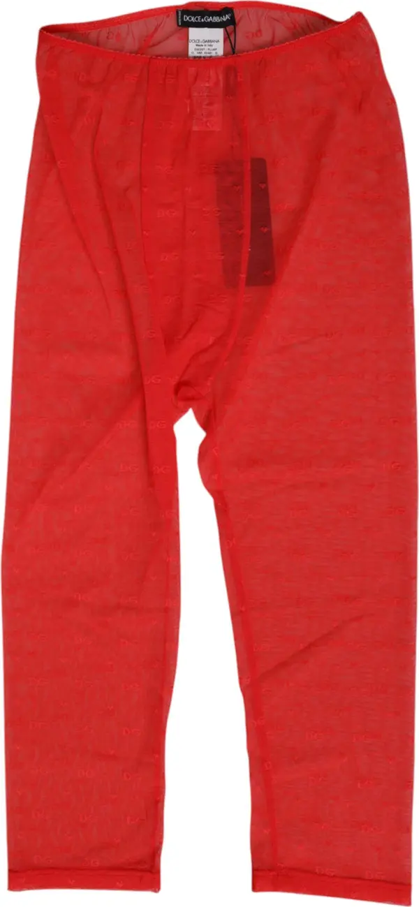 Red Logo Lace Tight Midi Trousers Underwear
