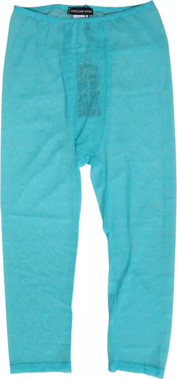 Light Blue Logo Lace Tight Midi Trouser  Underwear