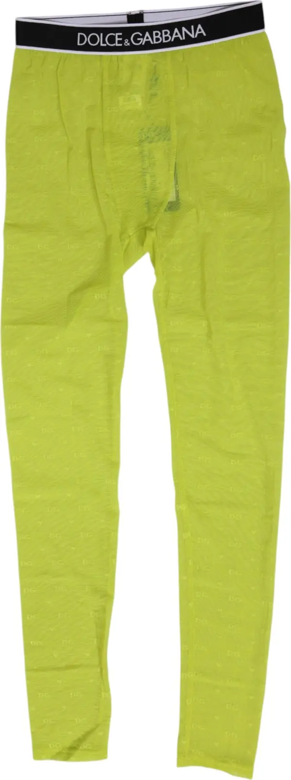 Neon Green Nylon Logo Lace Leggings Pants Underwear