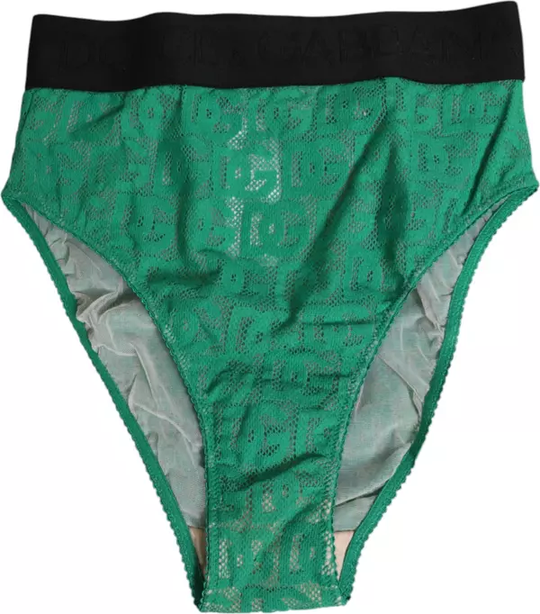 Green DG Logo Lace High Brief Panty Underwear