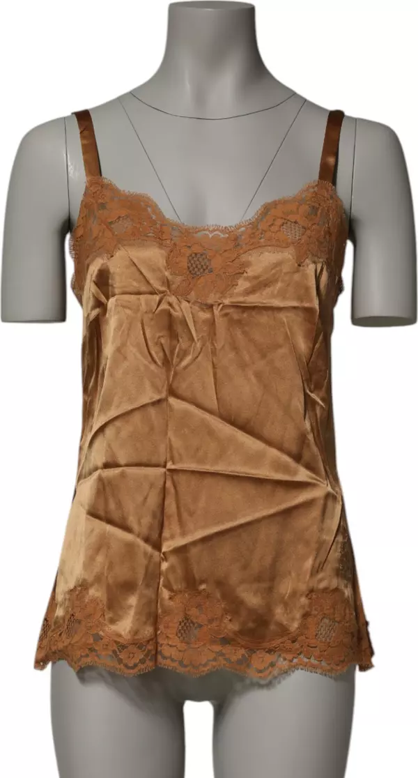 Brown Floral Lace Tank Lingerie Sleepwear Underwear