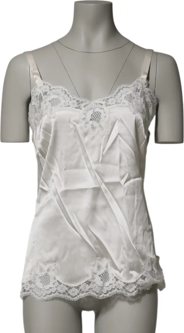 Off White Floral Lace Tank Lingerie Top Underwear