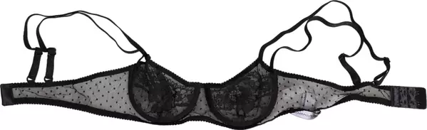 Black Floral Underwired Balconette Bra Underwear