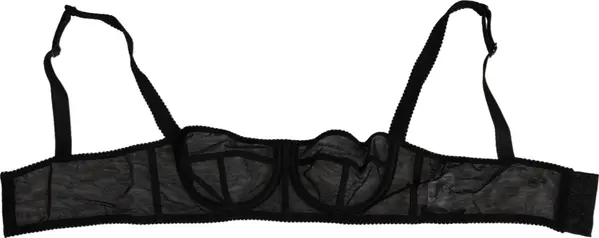 Black Floral Underwired Balconette Bra Underwear