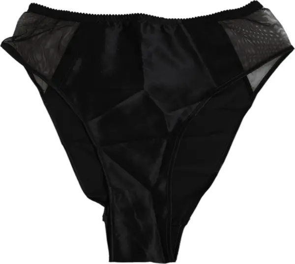 Black Silk Stretch High Waist Panty Underwear