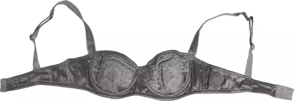 Gray Silk Underwired Balconette Bra Underwear