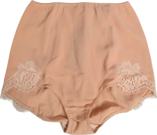 Beige Silk Stretch High Waist Girdle Underwear