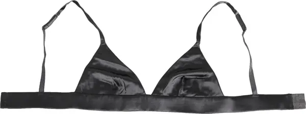 Black Silk Satin Triangle Soft Cup Underwear