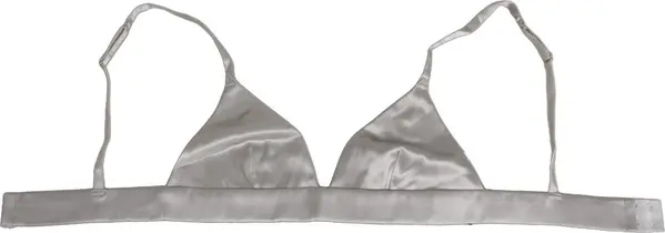 Gray Silk Satin Triangle Soft Cup Bra Underwear