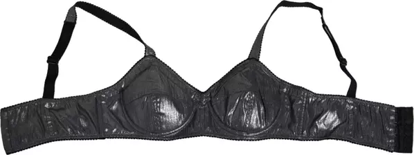 Dark Gray Silk Stretch Balconcino Bra Underwear