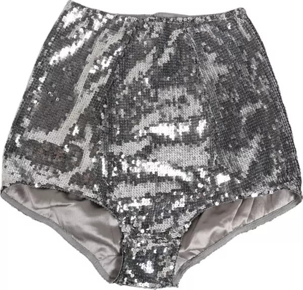 Silver Nylon Sequined Slip Girdle Panty Underwear
