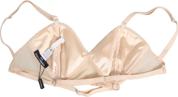 Beige Nylon Triangle Soft Cup Brassiere Underwear